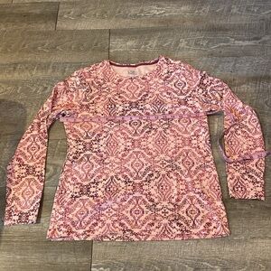 Croft & Barrow Crewneck Long Sleeve shirt Pink The Classic Tee